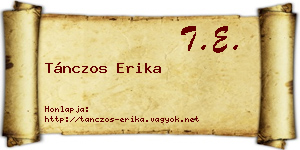 Tánczos Erika névjegykártya